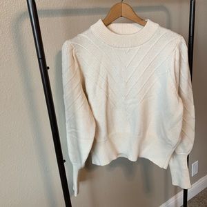 French connection cream balloon sleeve sweater